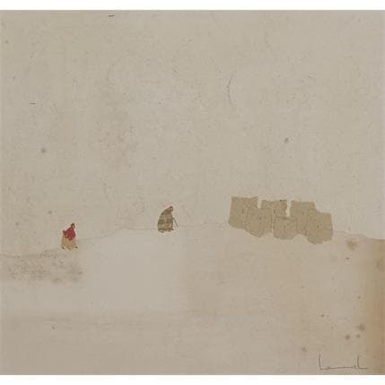 Painting Au village 5 by Lamiel | Painting Figurative Mixed Landscapes