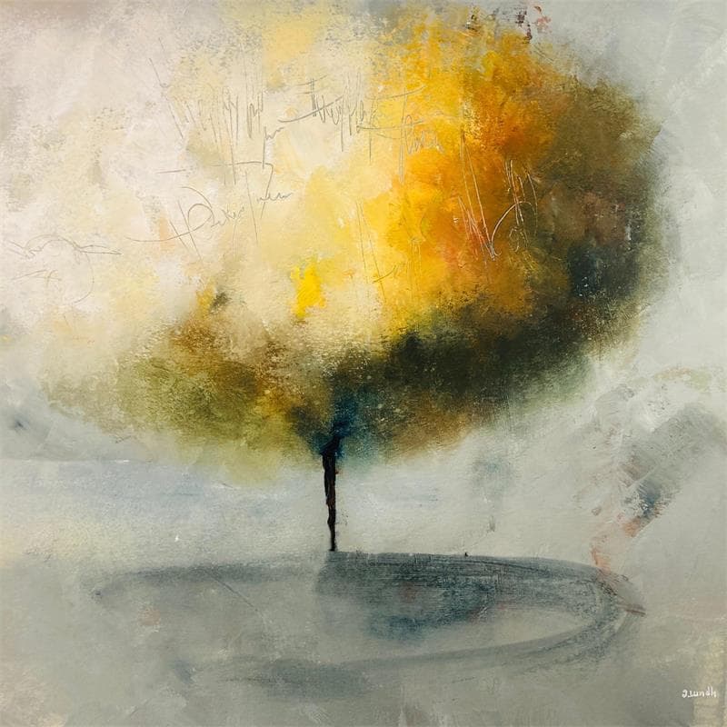 Gemälde Poetry Tree 1 von Lundh Jonas | Gemälde Figurativ Landschaften Acryl