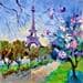 Painting Un parque de Paris by Jmara Tatiana | Painting Illustrative Oil Landscapes Urban