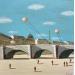 Gemälde Paris sur le sable von Lionnet Pascal | Gemälde Surrealismus Landschaften Acryl