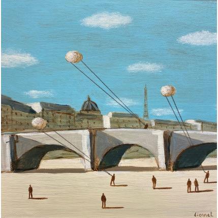 Peinture Paris sur le sable par Lionnet Pascal | Tableau Surréalisme Acrylique Paysages
