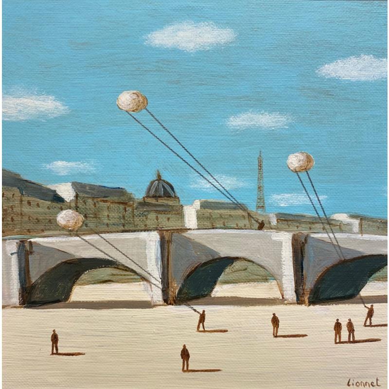 Gemälde Paris sur le sable von Lionnet Pascal | Gemälde Surrealismus Landschaften Acryl
