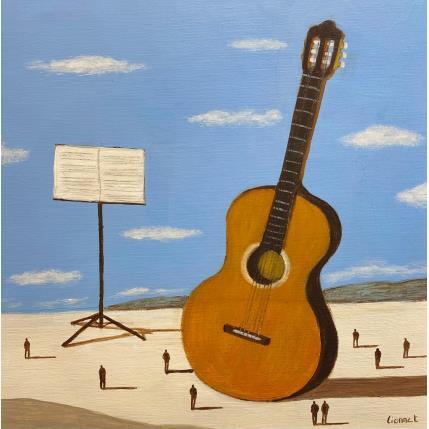 Painting Guitare classique  by Lionnet Pascal | Painting Surrealism Acrylic Landscapes