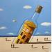 Peinture Bouteille sur le sable  par Lionnet Pascal | Tableau Surréalisme Paysages Acrylique