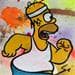 Peinture Homer Runner par Mestres Sergi | Tableau Pop Art Mixte icones Pop