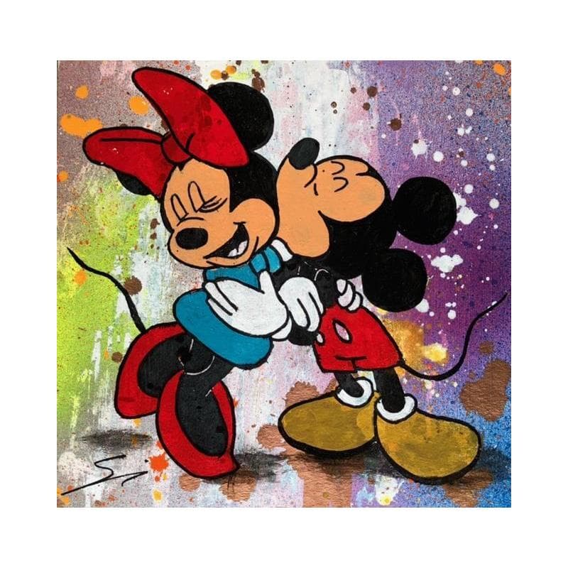 Painting Mickey and Minnie by Mestres Sergi | Painting Pop art Mixed Pop icons
