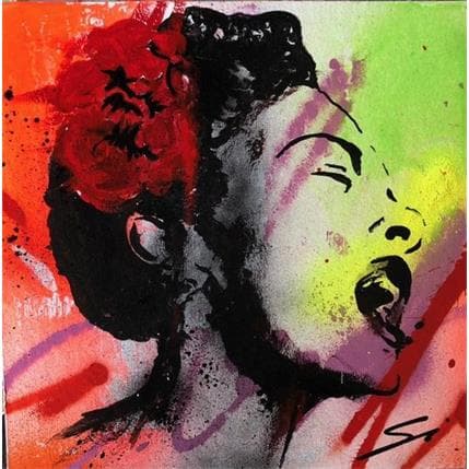 Peinture Billie Holiday par Mestres Sergi | Tableau Pop-art Graffiti Icones Pop