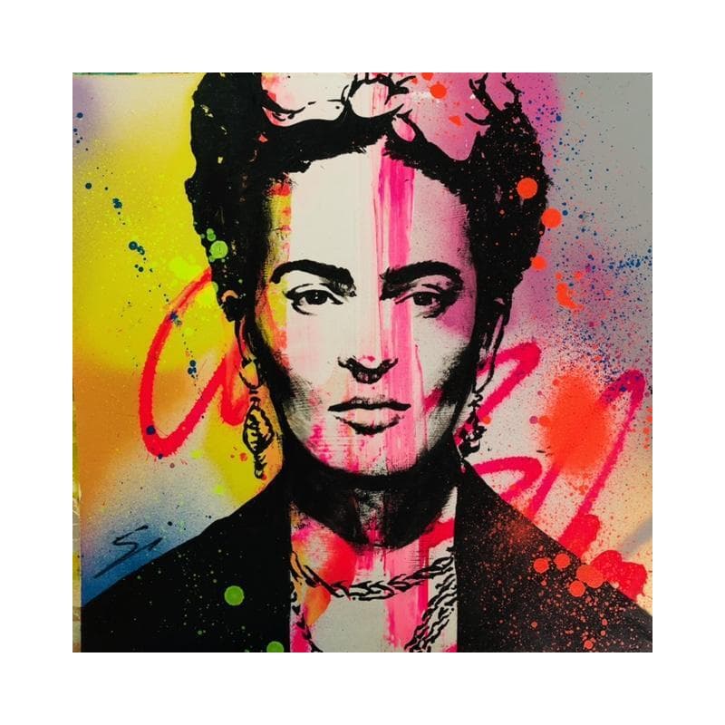 Painting Frida by Mestres Sergi | Painting Pop art Mixed Pop icons