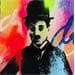 Painting Chaplin by Mestres Sergi | Painting Pop art Mixed Pop icons