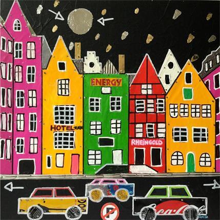 Painting Old town by Lovisa | Painting Pop art Mixed Urban