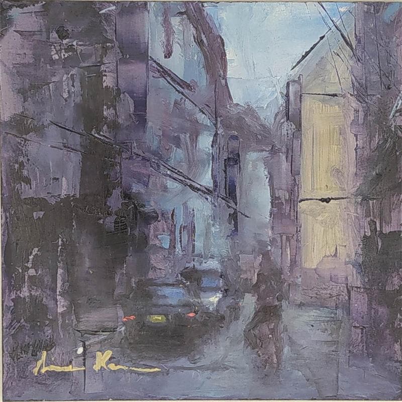 Painting Inside alley by Karoun Amine  | Painting Figurative Oil Pop icons, Urban