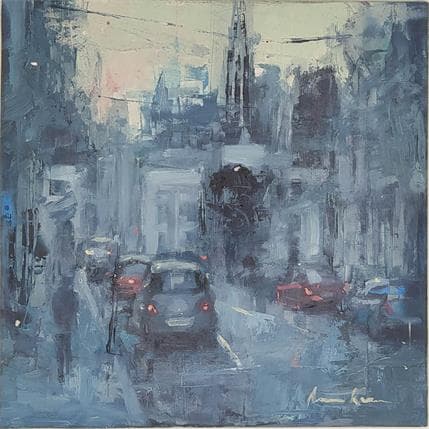 Painting Vers le centre by Amine Karoun | Painting Figurative Mixed Urban
