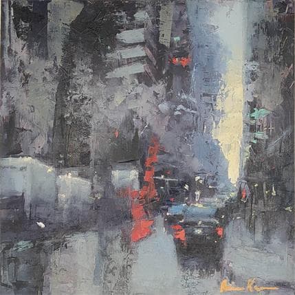 Peinture Morning NYC par Amine Karoun | Tableau Figuratif Huile Vues urbaines