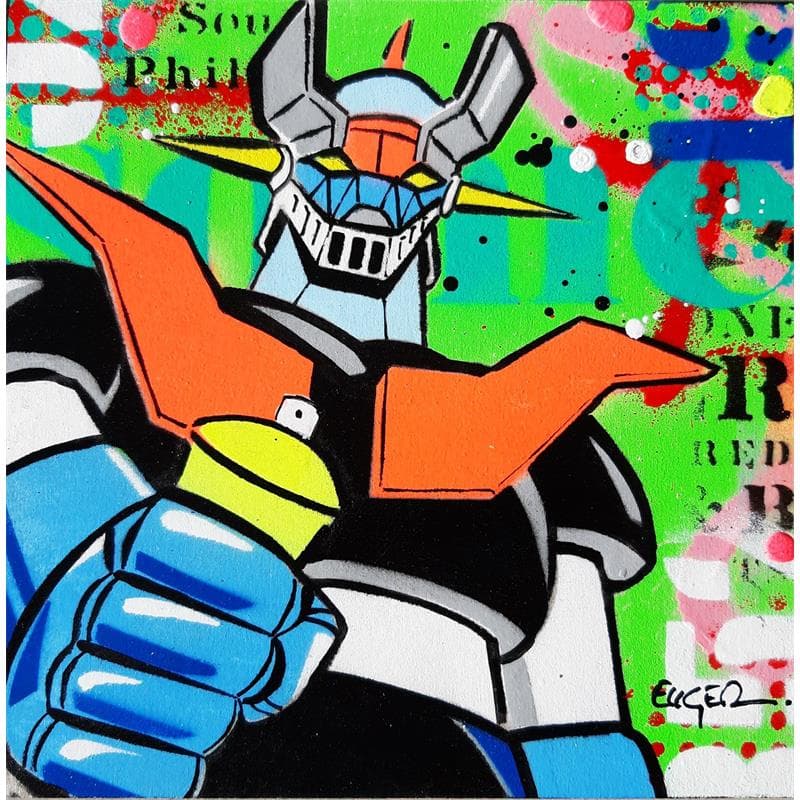 Painting Mazinger Spraypaint by Euger Philippe | Painting Pop art Mixed Pop icons