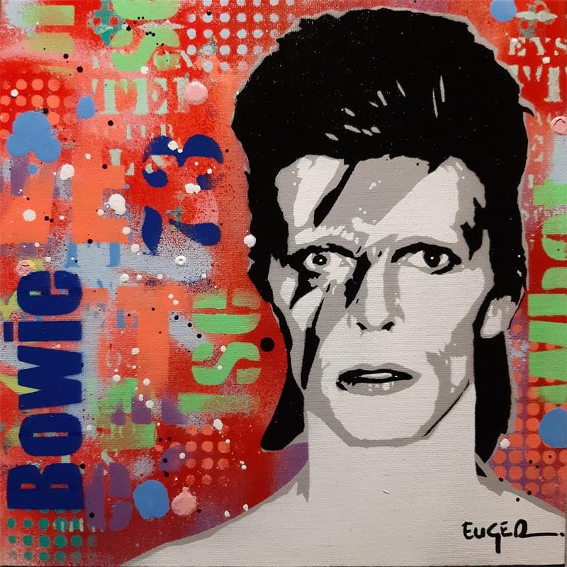 Painting Bowie 73 by Euger Philippe | Painting Pop-art Acrylic, Graffiti Pop icons
