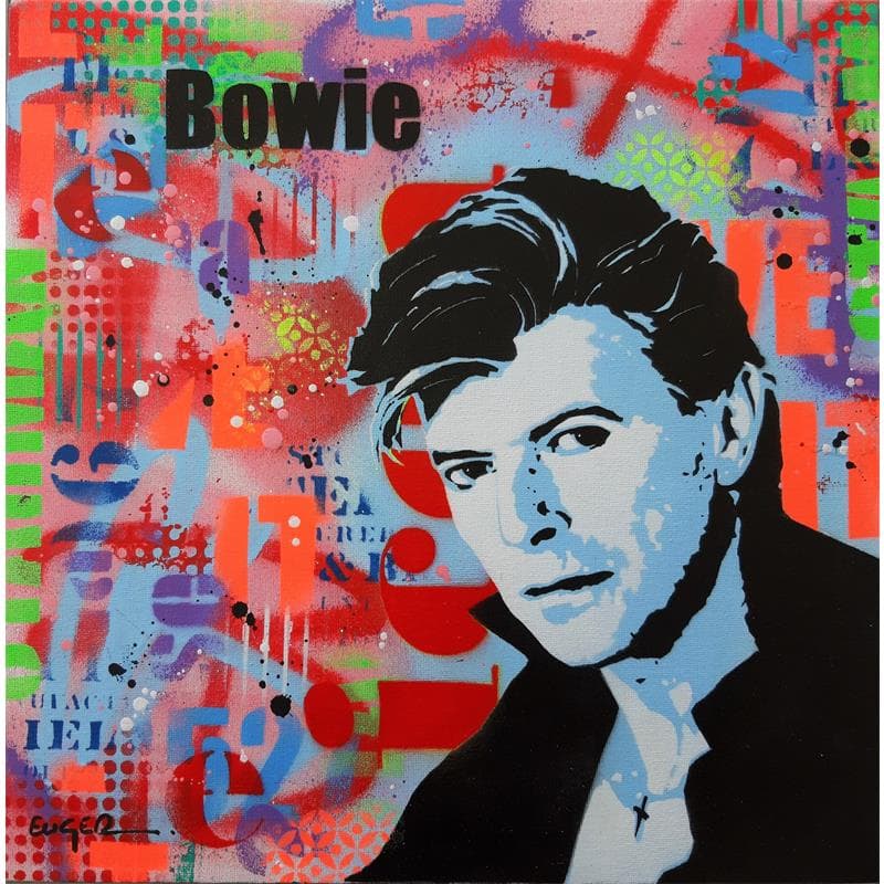 Painting Bowie by Euger Philippe | Painting Pop-art Acrylic, Graffiti Pop icons
