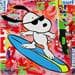 Painting Blue Surf Snoopy by Euger Philippe | Painting Pop art Mixed Pop icons