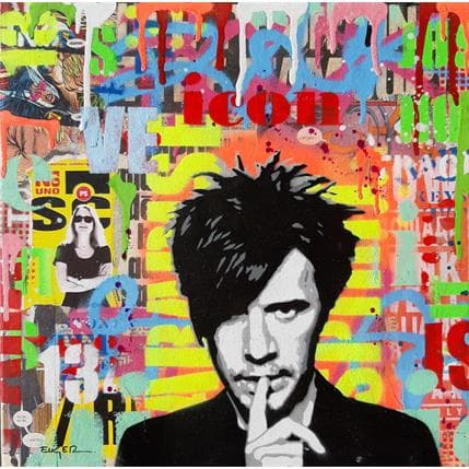 Gemälde Pop icon von Euger Philippe | Gemälde Pop-Art Acryl, Graffiti Pop-Ikonen, Porträt