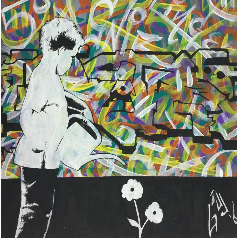 Painting flower boy by Di Vicino Gaudio Alessandro | Painting Street art Life style Graffiti Acrylic