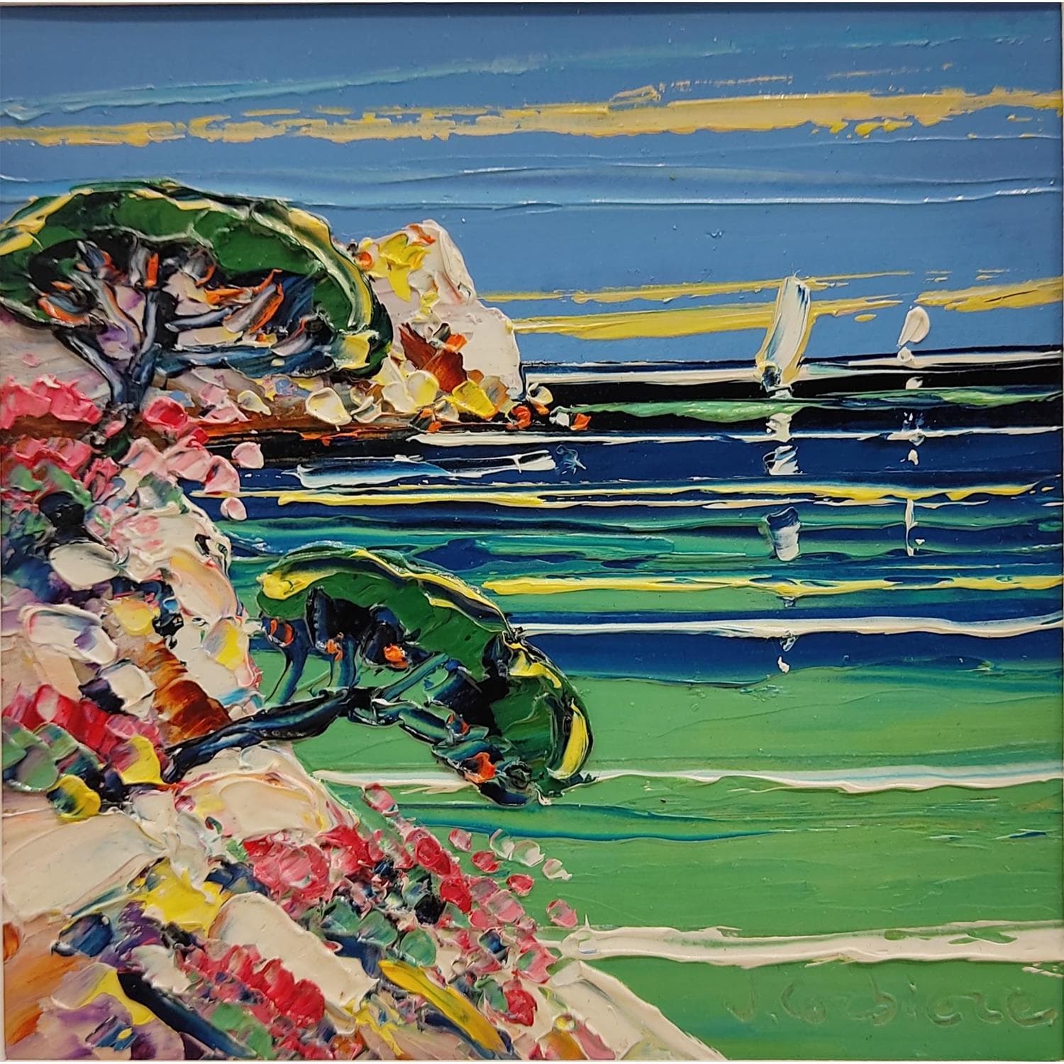 Painting Le soleil et la mer by Corbière Liisa | Carré d'artistes