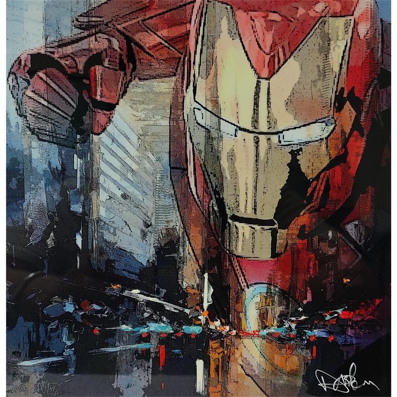 Peinture Iron man 1 par Castan Daniel | Tableau Figuratif Mixte icones Pop