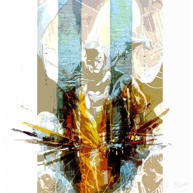 Peinture Batman 10 par Castan Daniel | Tableau Figuratif Huile icones Pop, Urbain