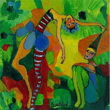 Peinture thibault y la bailarina par Sundblad Silvina | Tableau Figuratif Huile
