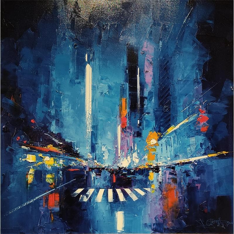 Painting Blue Manhattan by Castan Daniel | Painting