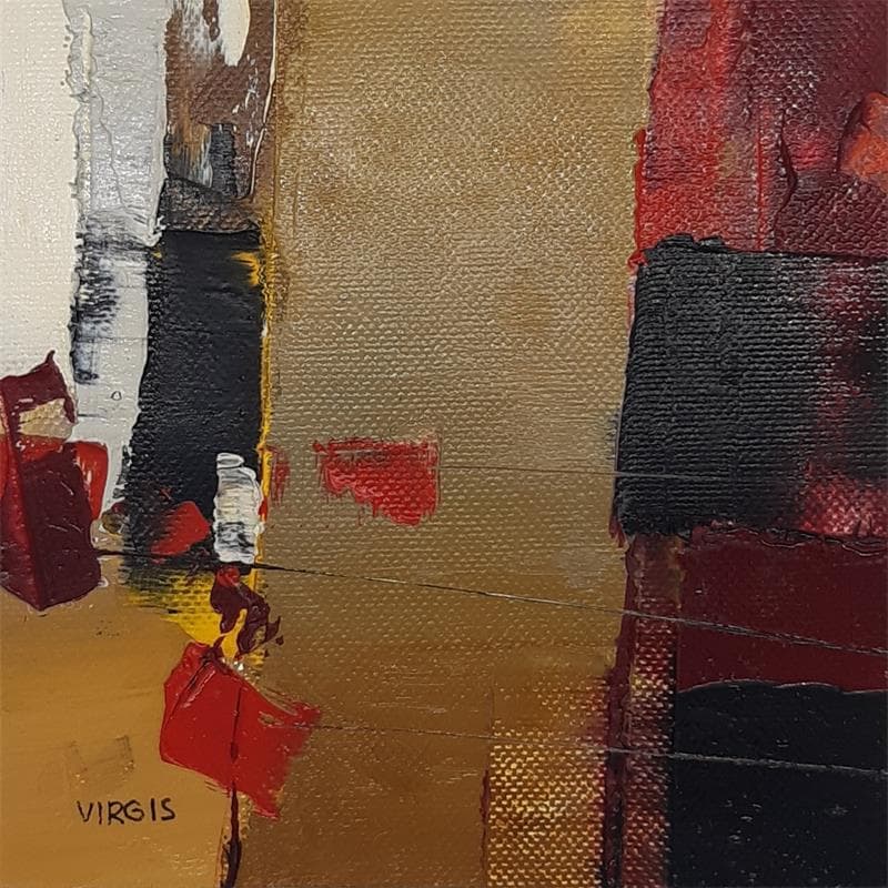 Peinture Push the button par Virgis | Tableau Abstrait Huile minimaliste