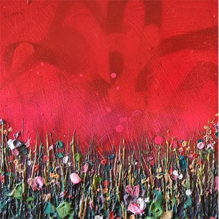 Painting Red thunder by Herring Lee | Painting Abstract Mixed Minimalist