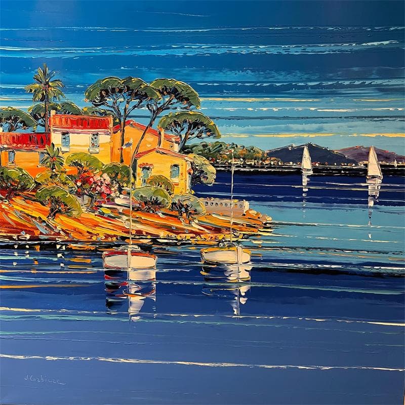 Gemälde Crique à Cap d'Antibes von Corbière Liisa | Gemälde Figurativ Landschaften Marine Öl