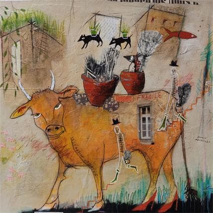 Gemälde Résistance von Colin Sylvie | Gemälde Art brut Acryl Tiere