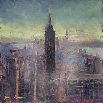 Peinture Skyline par Amine Karoun | Tableau Figuratif Huile Vues urbaines