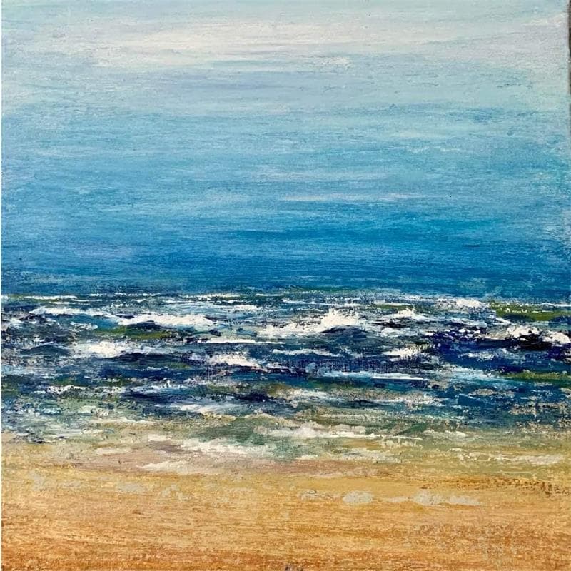 Painting Marée Haute by Rocco Sophie | Painting Raw art Landscapes Marine Acrylic Gluing Sand