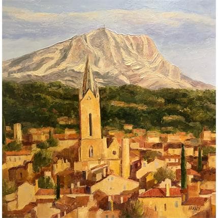 Peinture La montagne Sainte Victoire par Arkady | Tableau Figuratif Huile Paysages