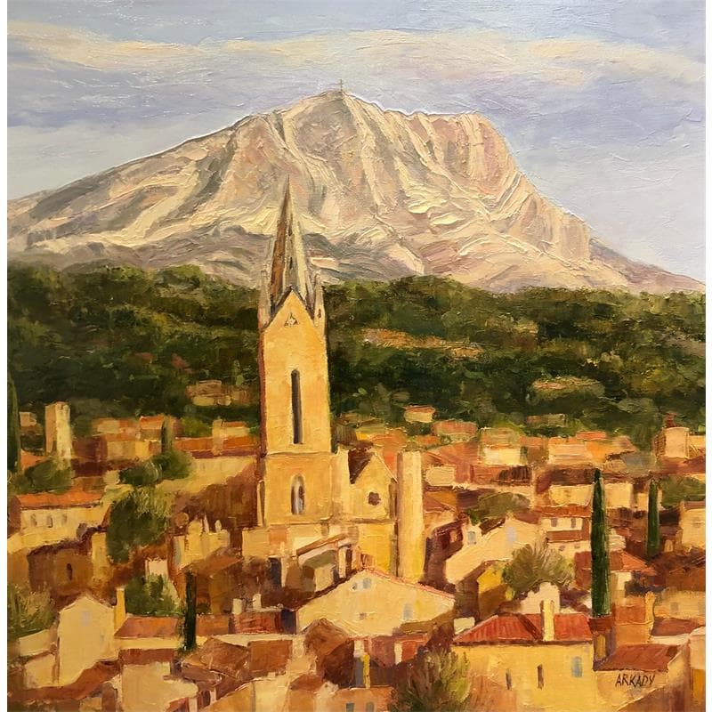 Painting La montagne Sainte Victoire by Arkady | Painting Figurative Oil Landscapes