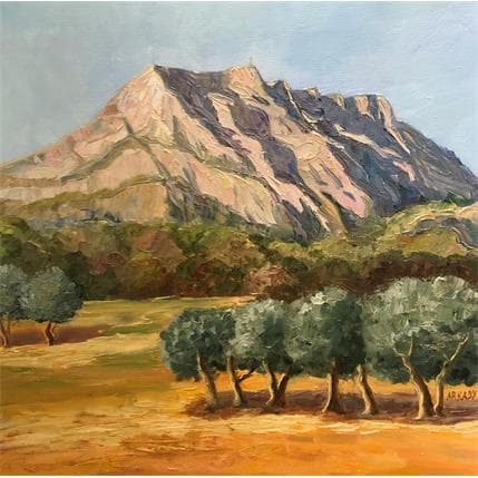Painting La montagne Sainte Victoire 2 by Arkady | Painting Figurative Oil Landscapes