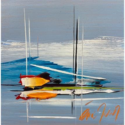 Painting DOUX RIVAGE by Munsch Eric | Painting Abstract Oil, Wood Marine