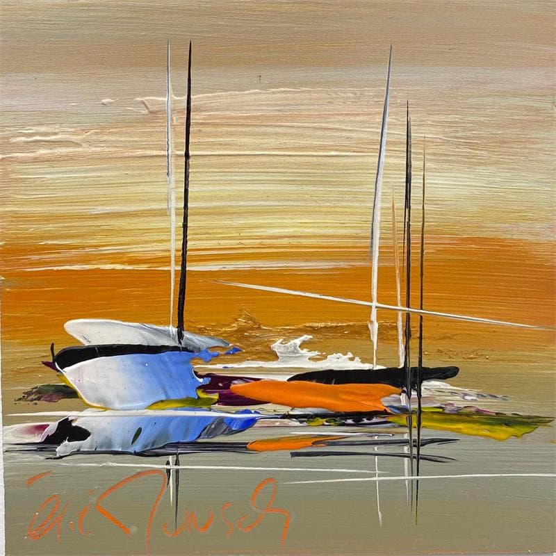 Painting RIVAGE DORE by Munsch Eric | Painting Abstract Oil, Wood Marine