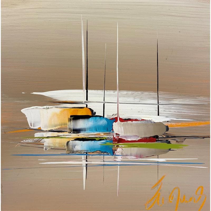 Painting LES RIVES DE LA JOIE by Munsch Eric | Painting Abstract Marine Wood Oil