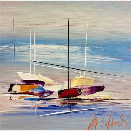 Painting BEAU RIVAGE by Munsch Eric | Painting Abstract Oil Marine, Pop icons