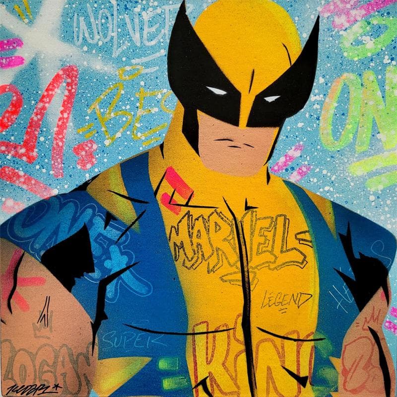 Peinture Wolverine par Kedarone | Tableau Pop-art Graffiti Icones Pop