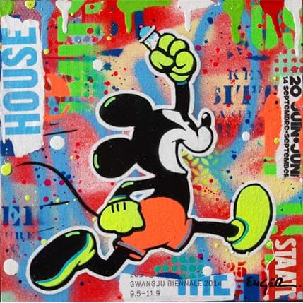 Peinture Mickey street artist par Euger Philippe | Tableau Pop Art Mixte icones Pop