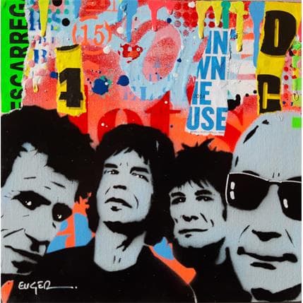 Painting Rolling Stones by Euger Philippe | Painting Pop art Mixed Pop icons, Portrait