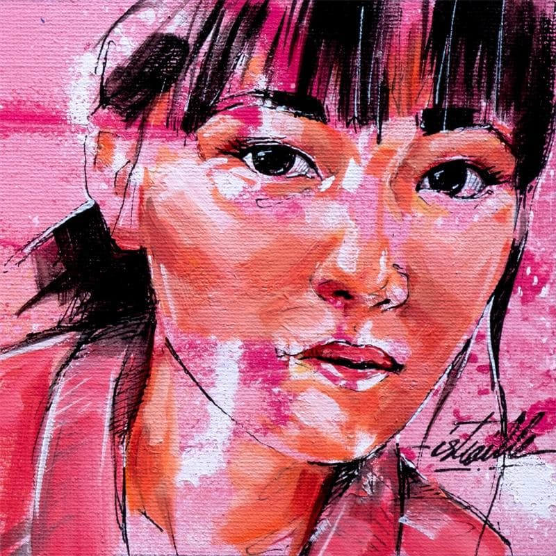 Painting Yui by Istraille | Painting Figurative Acrylic Portrait