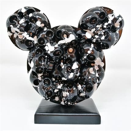 Sculpture Mickeyskull Noir/Blanc par VL | Sculpture Pop Art Mixte