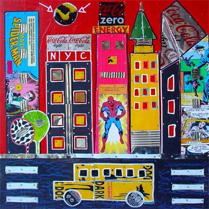 Painting Spiderman is born by Lovisa | Painting Pop art Mixed Urban