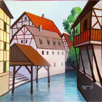 Peinture AN 200 Alsace par Burgi Roger | Tableau Figuratif Acrylique Paysages, Vues urbaines