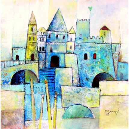 Painting AK 137 Ville fortifiée by Burgi Roger | Painting Raw art Landscapes, Urban