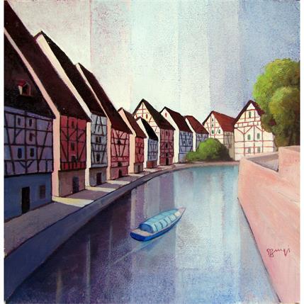 Painting AN 205 Alsace by Burgi Roger | Painting Figurative Acrylic Landscapes, Urban